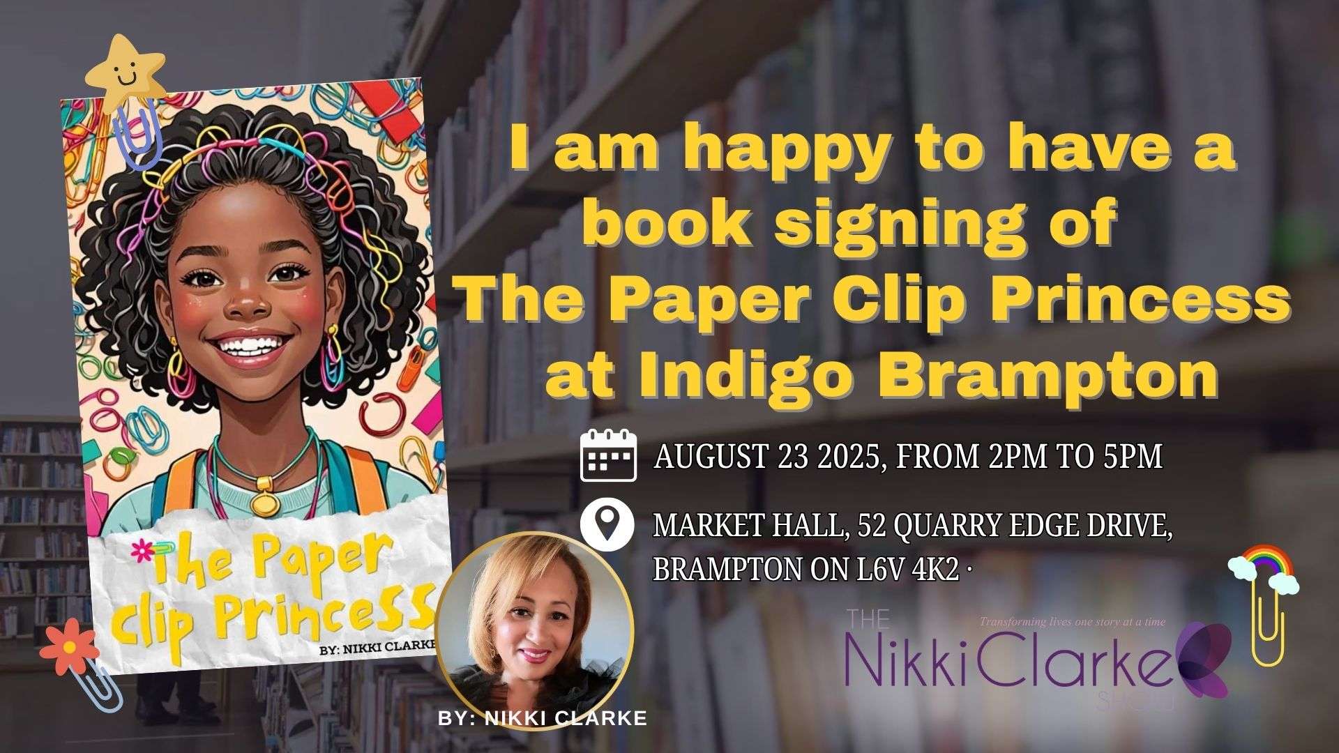The Paper Clip Princess booking signing at Indigo Brampton