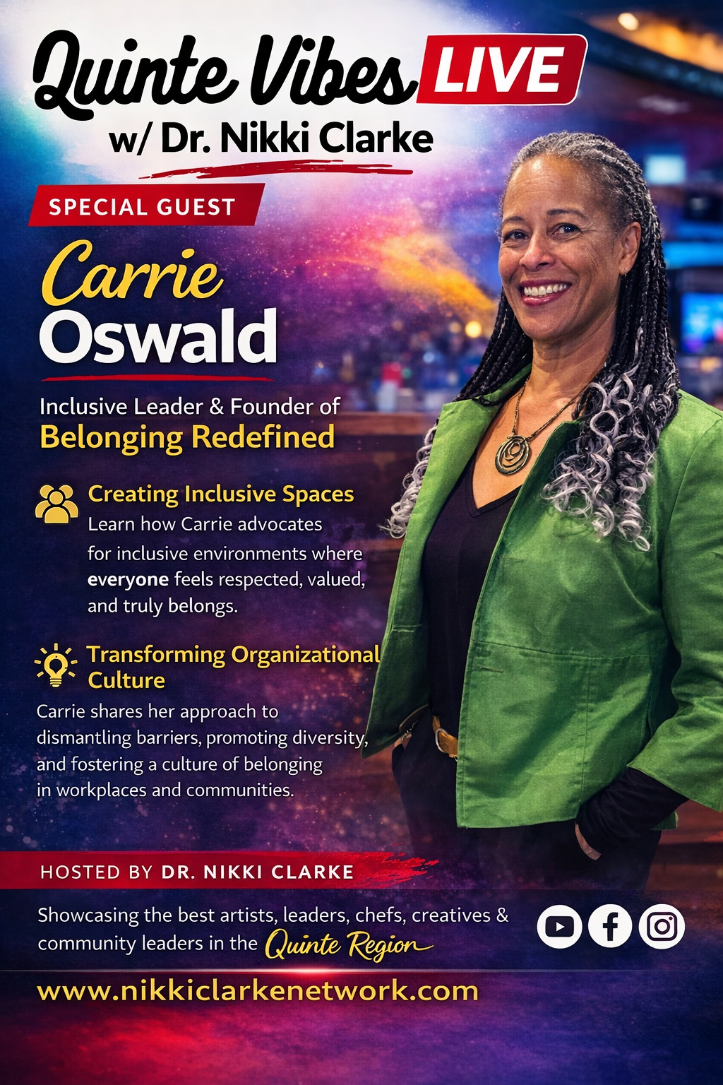 Quinte Vibes LIVE with Dr. Nikki Clarke and Special Guest Carrie Oswald