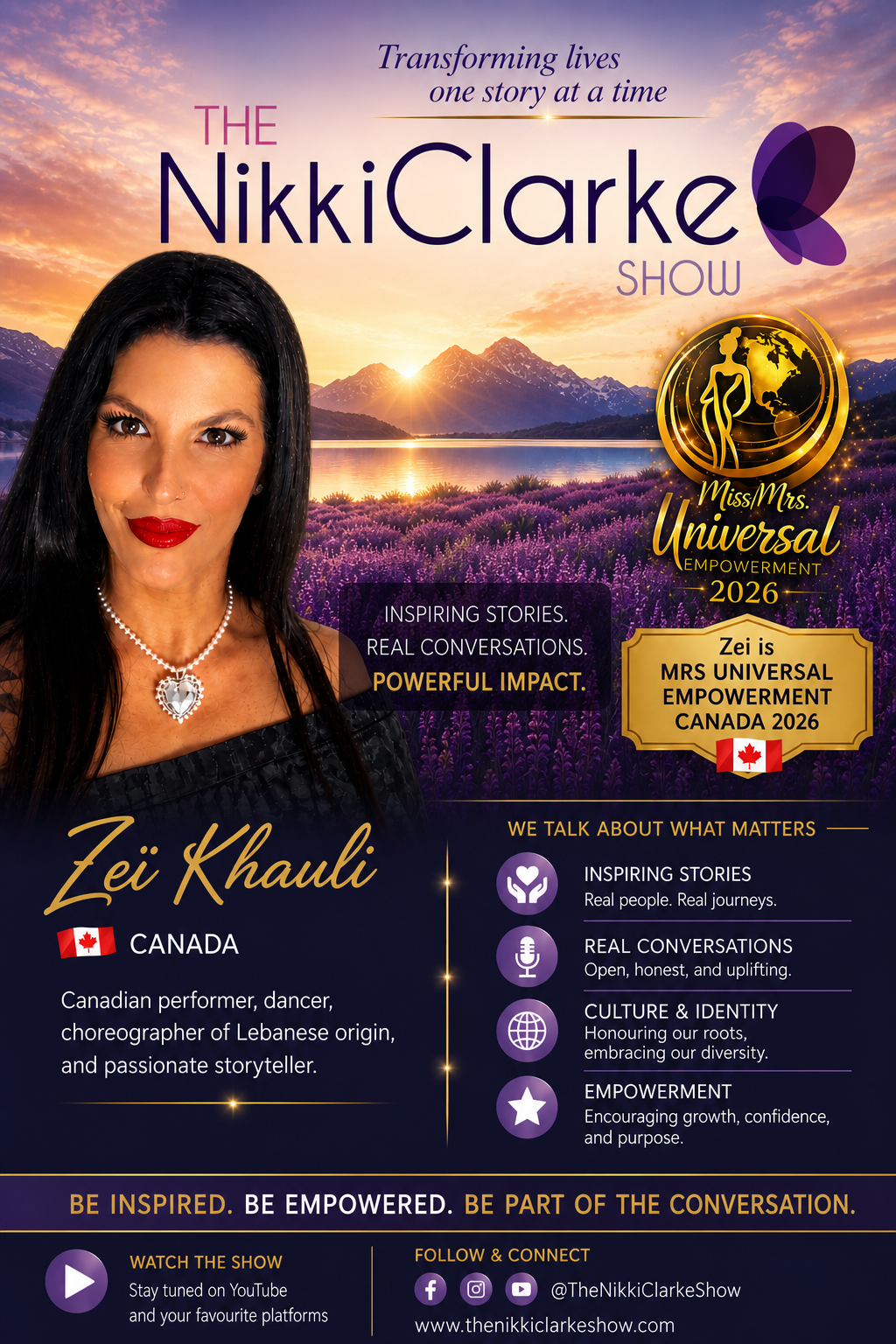 Nikki Clarke Show special guest Zei Khauli Mrs Universal Empowerment Canada 2026