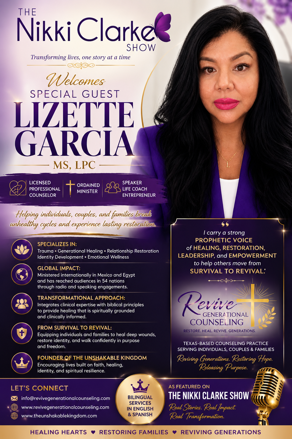 Nikki Clarke Show Special Guest Lizette Garcia, MS, LPC