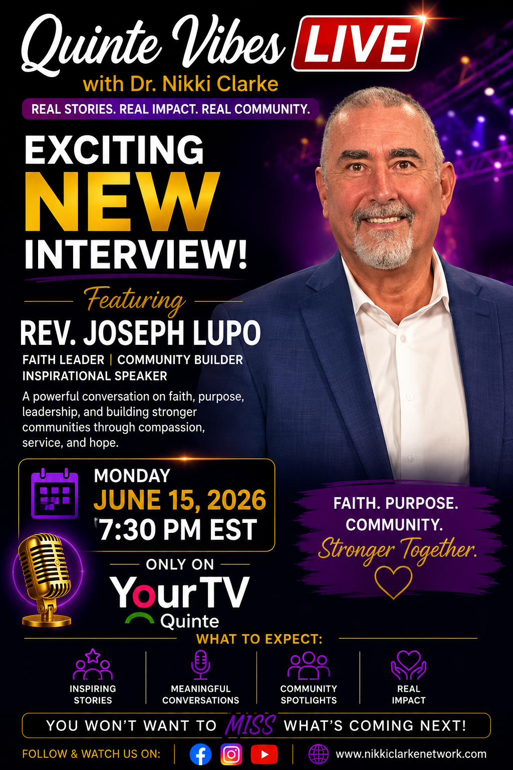Quinte Vibes Live with Dr. Nikki Clarke featuring Rev. Joseph Lupo
