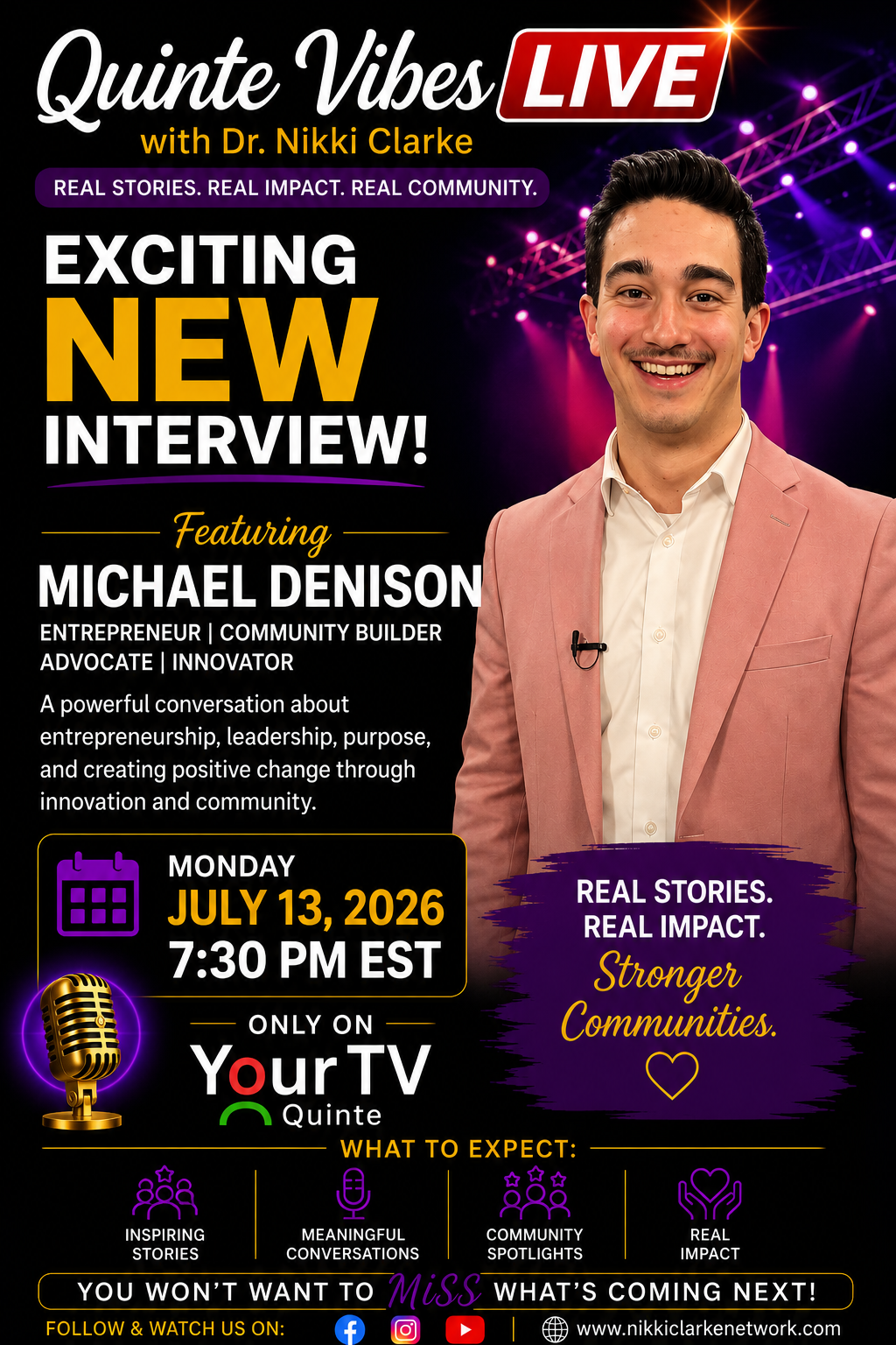 Quinte Vibes Live with Dr. Nikki Clarke featuring Michael Denison