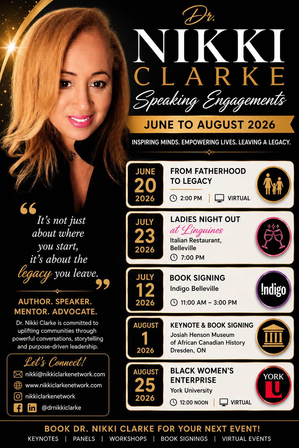 Nikki Clarke Speaking Engagements