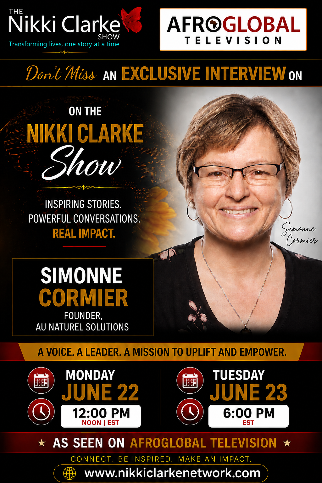 Nikki Clarke Show Exclusive Interview with Simonne Cormier
