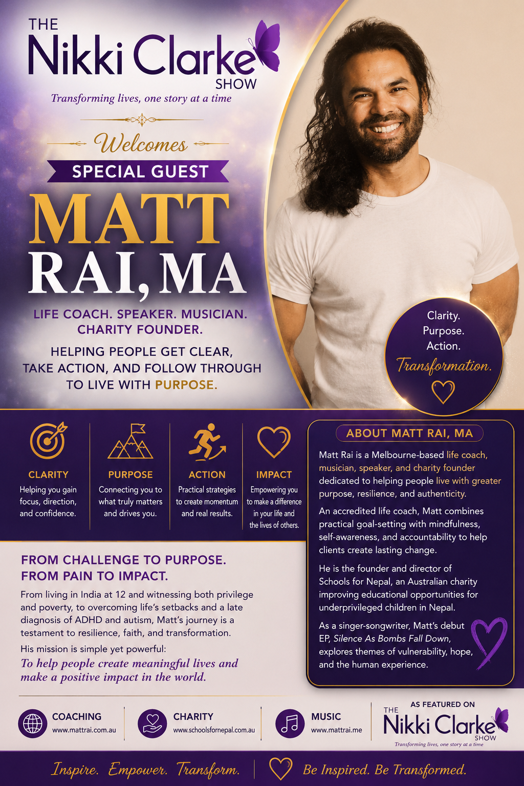 Nikki Clarke Show welcomes special guest Matt Rai, MA