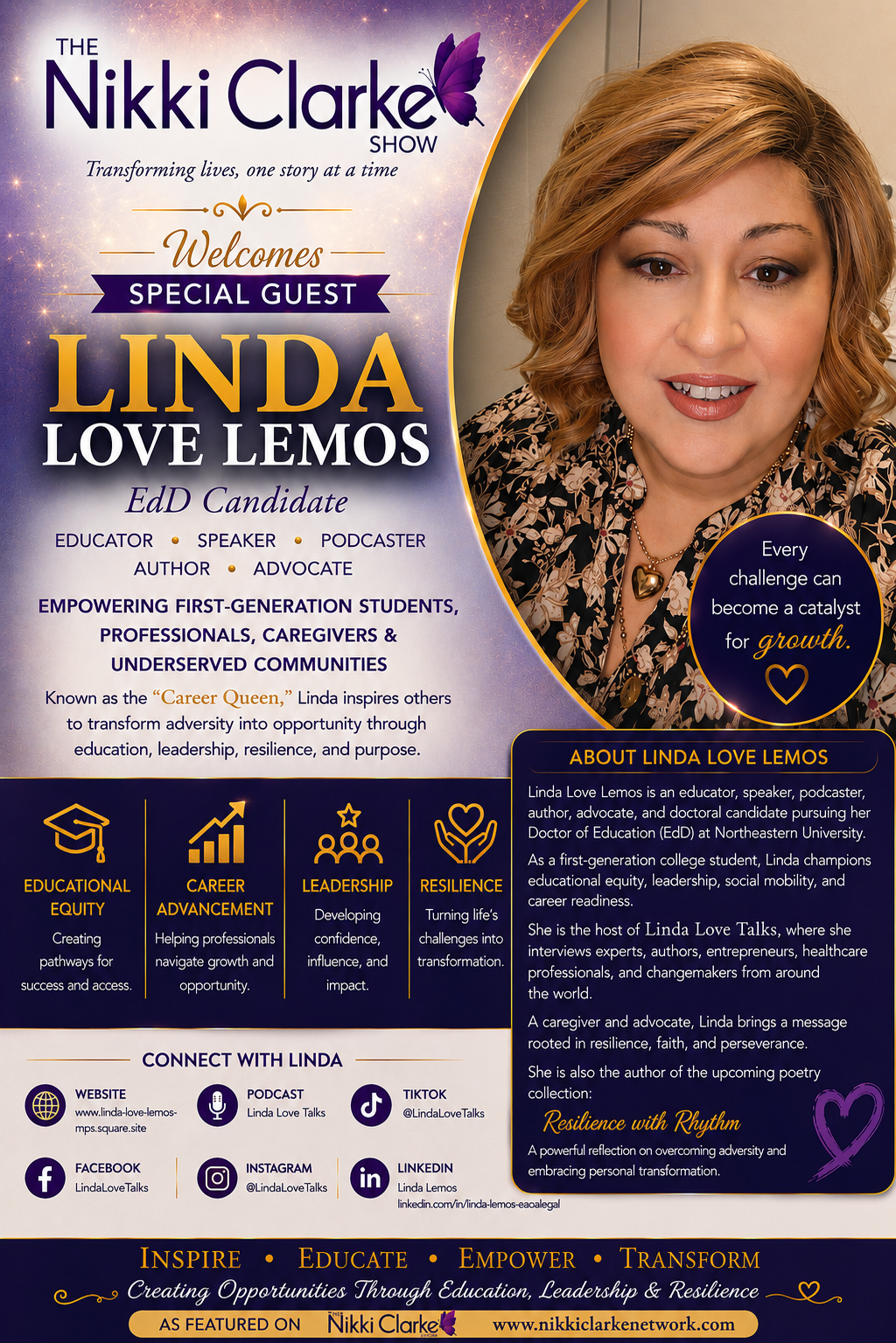 Nikki Clarke Show Welcome Special Guest Linda Love Lemos