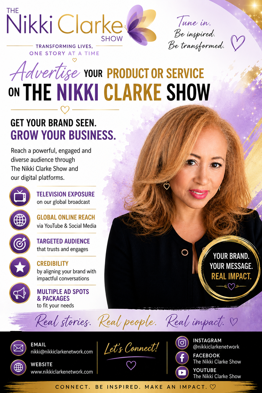 Advertise your product or service on The Nikki Clarke Show