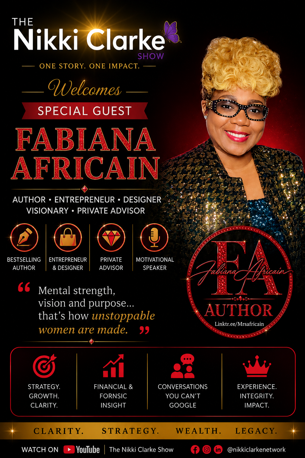Nikki Clarke Show Welcomes Special Guest Fabiana Africain