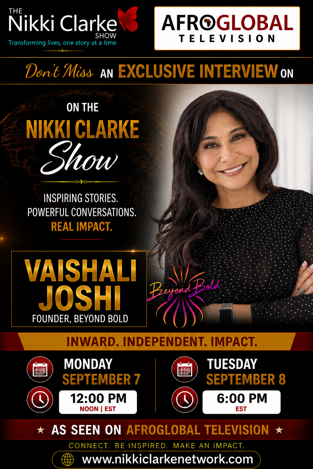Nikki Clarke Show Exclusive Interview with Vaishali Joshi